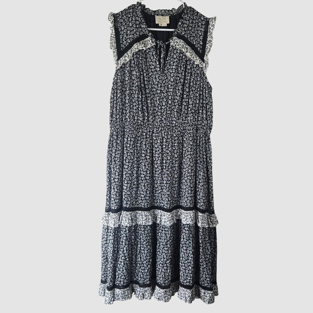 kate spade Black and White Floral Midi Dress